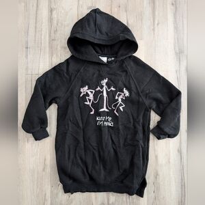 Zara Pink Panther Black Sweatshirt dress, 7Y (Z5)